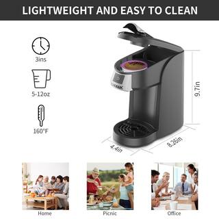 Edendirect Rebin One Cup Matte Black Single Serce Coffee Maker for Capsule K-Cup Pod Reusable Filter with Automatic Shut-Off HJRY23040101