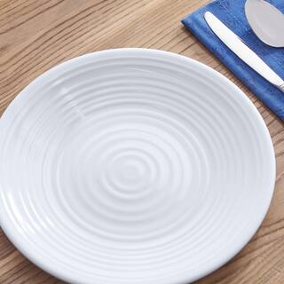 StyleWell Taryn Melamine Dinnerware Set in Ribbed Solid White (Service for 4) FF58SETWHT