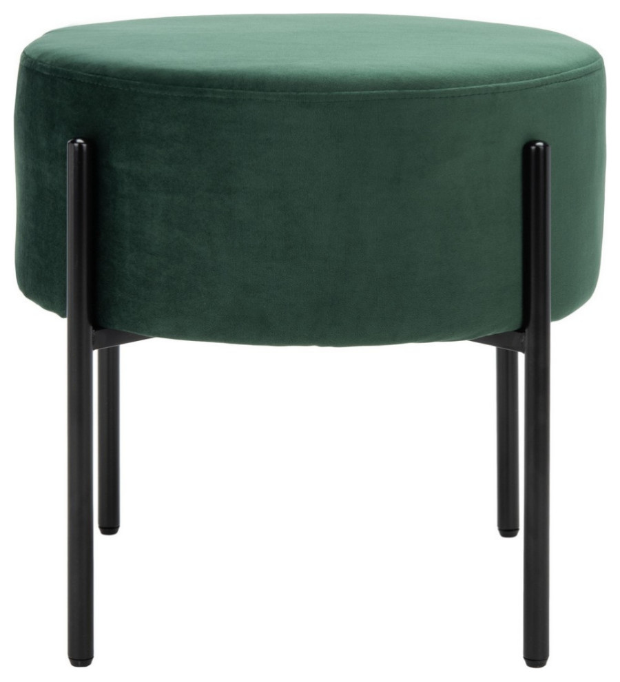 Bonnie Round Ottoman Malachite Green/ Black   Modern   Footstools And Ottomans   by Virgil Stanis Design  Houzz