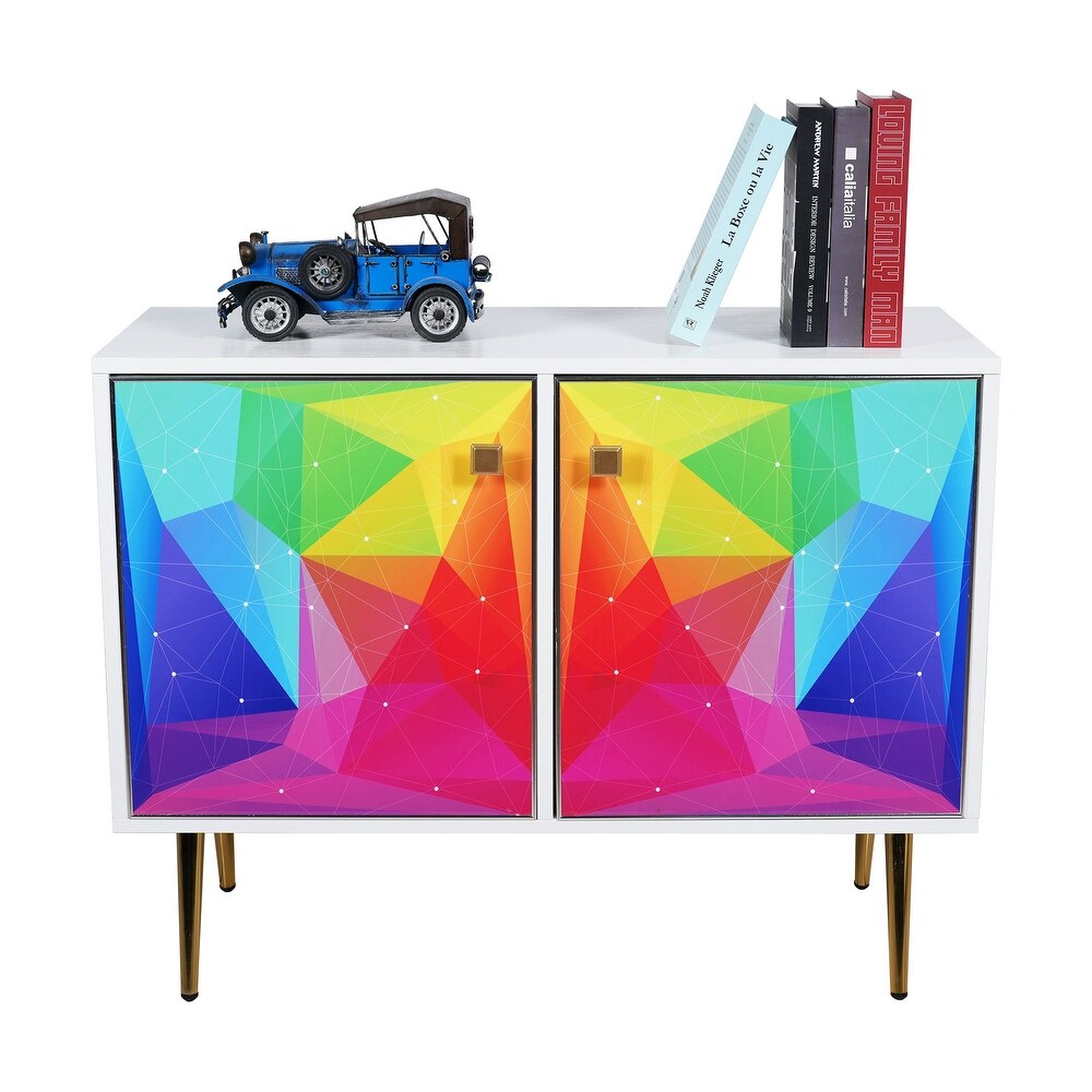 Modern Colorful 2 Door Wood Sideboards Console Table