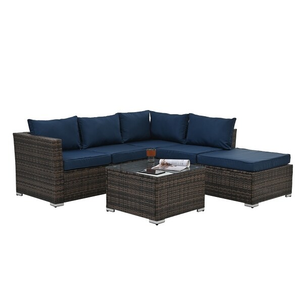 Patio Furniture，Outdoor Furniture，Seasonal PE Wicker Furniture，4 Set Wicker Furniture