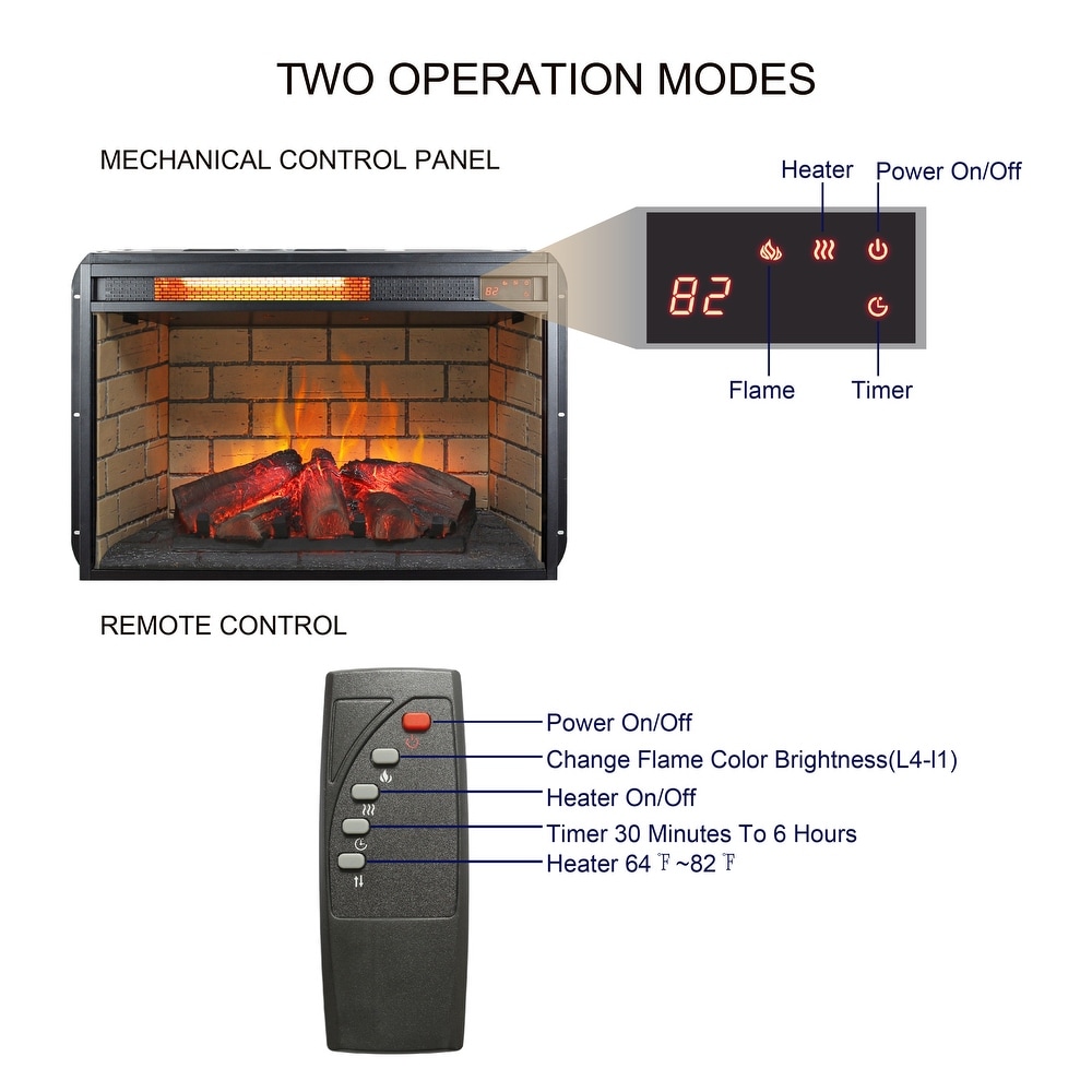 26 inch infrared quartz heater fireplace insert