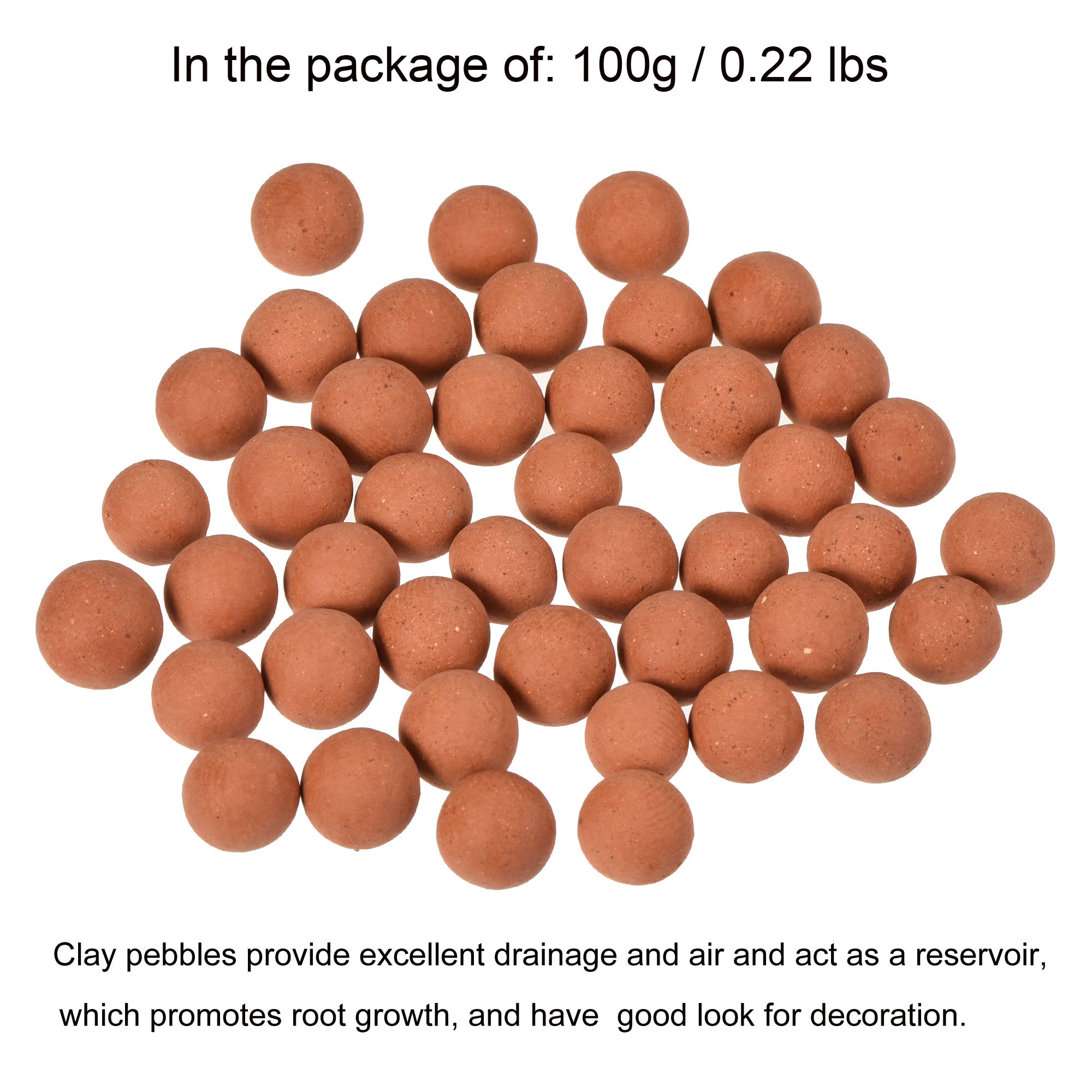 Uxcell 7-8mm 0.22 Lbs Clay Pebbles Red Gardening Potted Balls for Hydroponic Growing