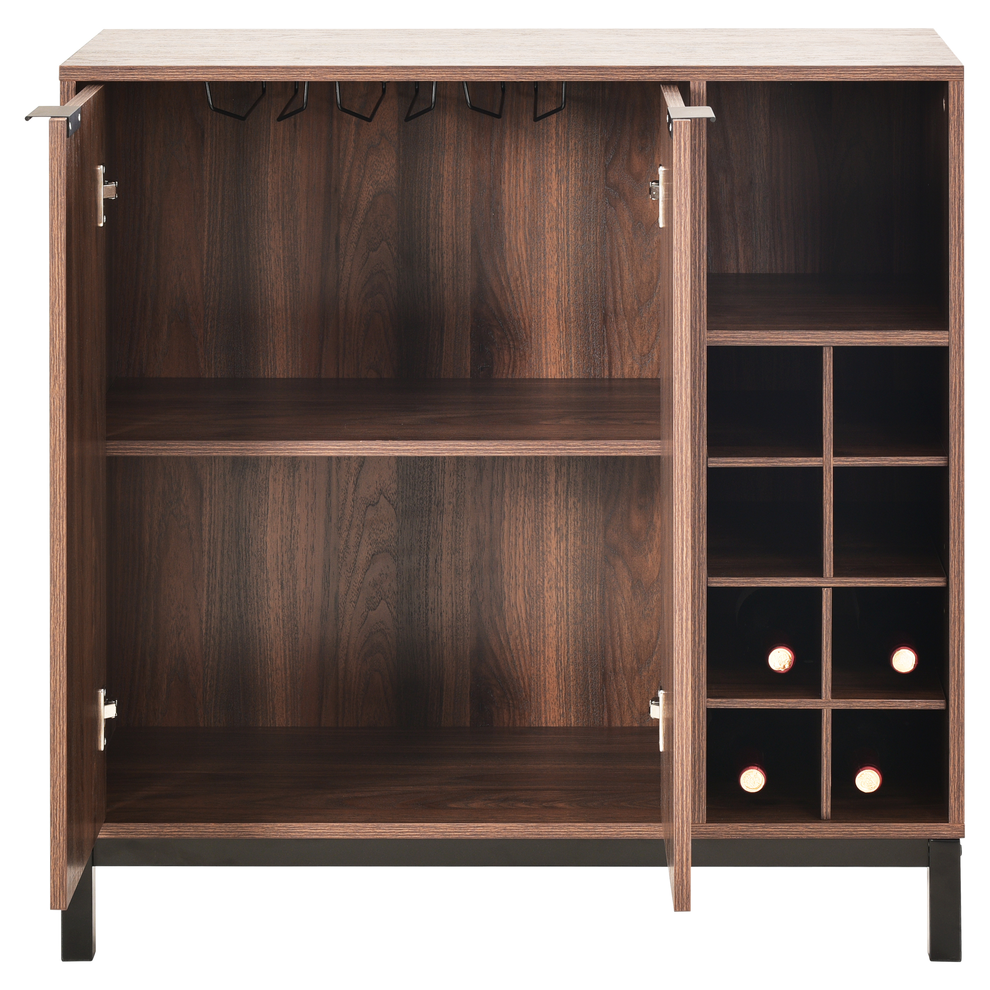 Sideboard Buffet Cabinet， Modern Coffee Bar Cabinet with Removable Wine Rack and Adjustable Shelf， 2 Doors Bar Buffet Sideboard for Dinning Room， Entryway， Kitchen