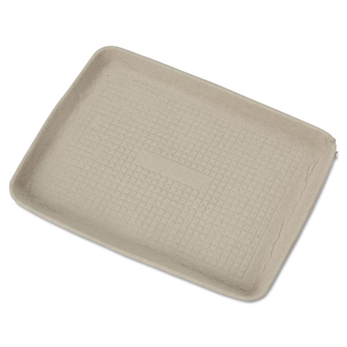 Huhtamaki Foodservice Chinet StrongHolder Molded Fiber Food Trays | 9 x 12 x 1， Beige， Rectangular， 250