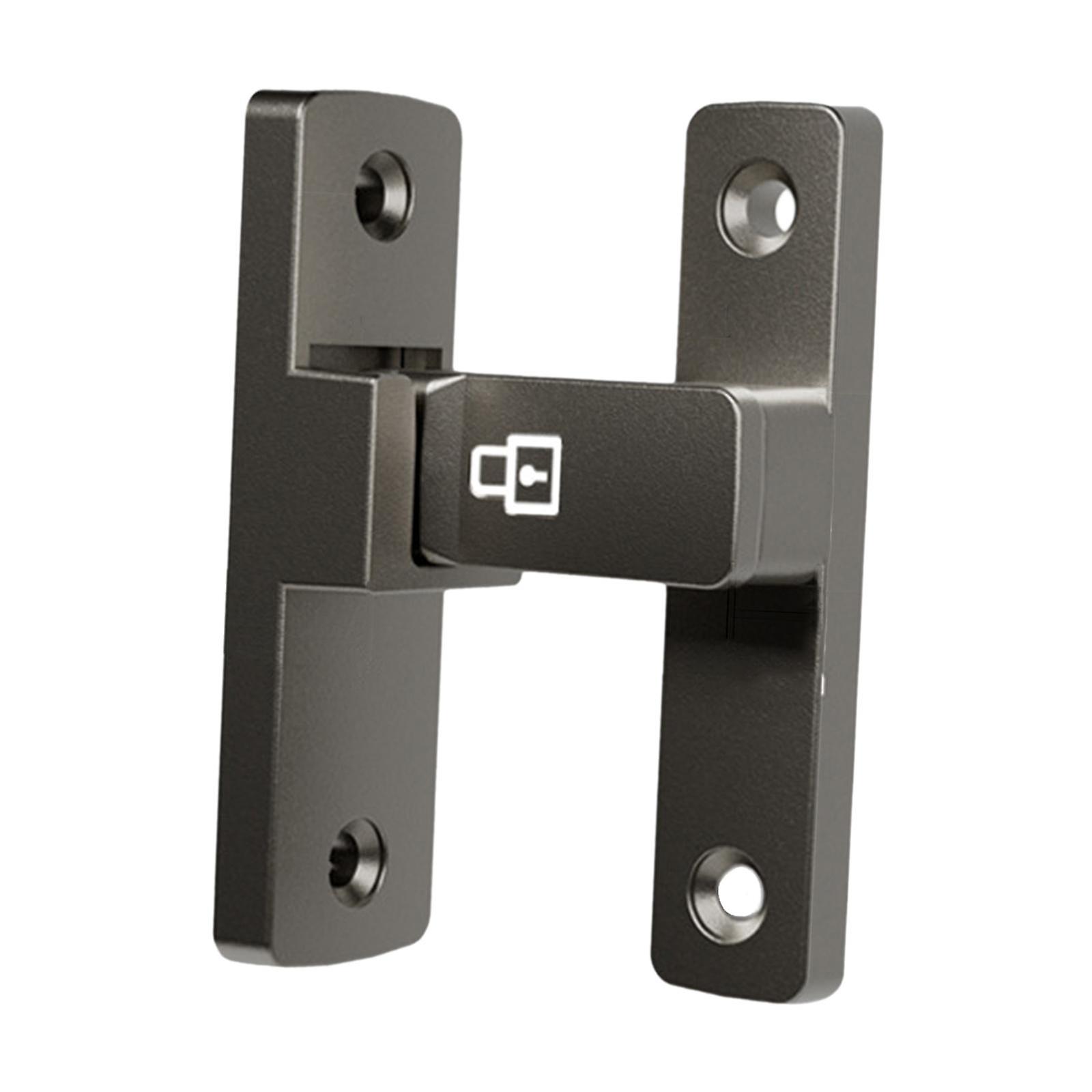 90 Degree Door Latch Guard Metal Safety Door Lock For Gate Home Garage Hotel Gray