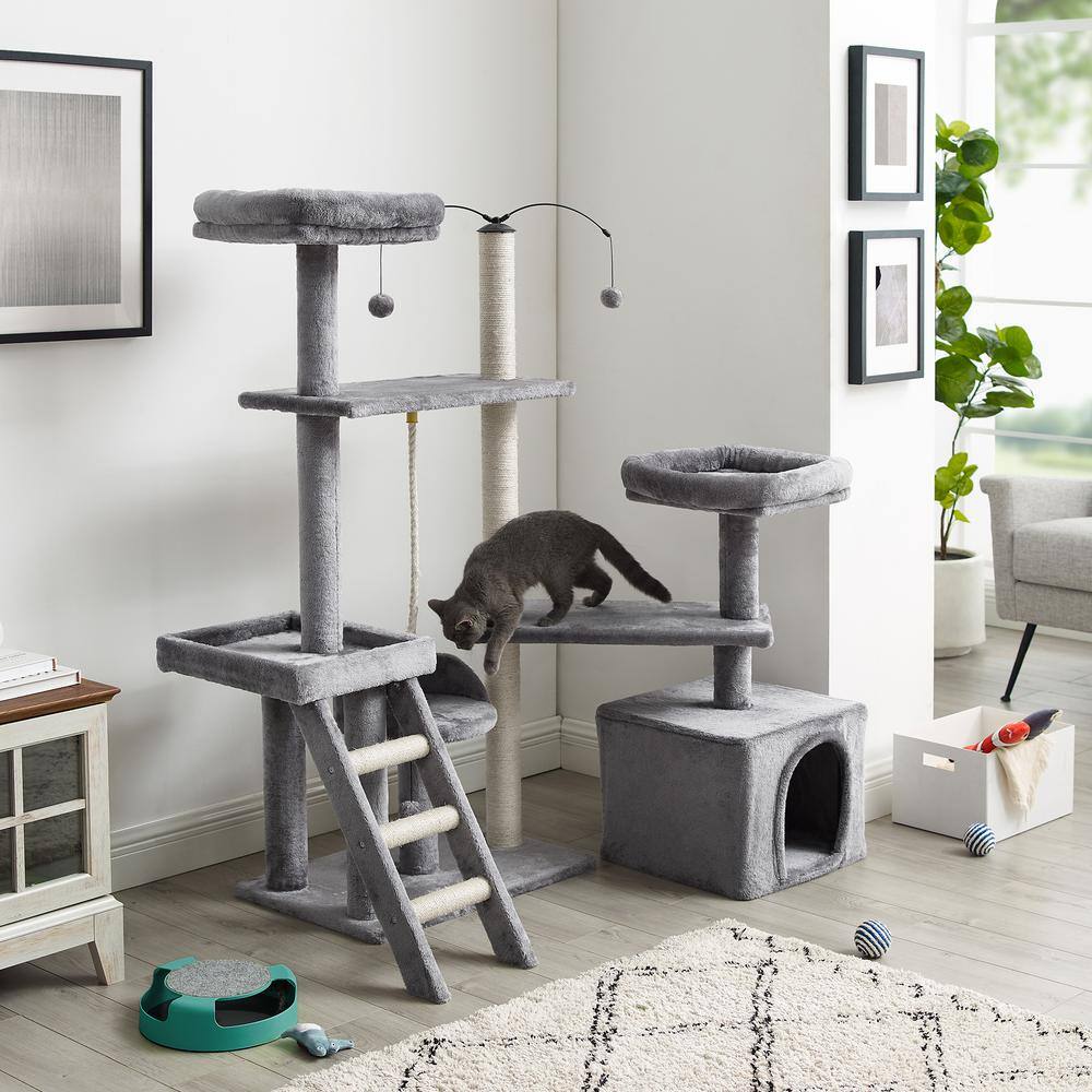 Sam's Pets Longshot 53.5 in. Gray Cat Tree SP-CT1264GY