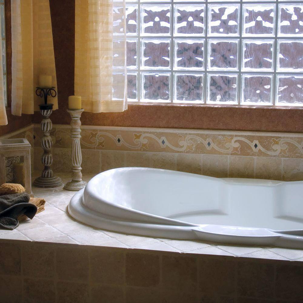 Hydro Systems Hampton72 in. Acrylic Oval Drop-in Non-Whirlpool Bathtub in White HAM7242ATOW