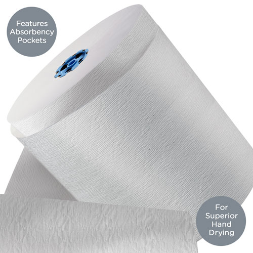 Kimberly-Clark Kleenex Hard Roll Paper Towels (25637) with Premium Absorbency Pockets | White， for Dispenser (Blue-Core)， 700’