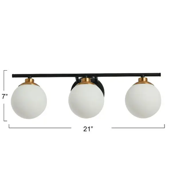 Robert Stevenson Lighting Lorne - Metal and Frosted Glass 3-Light Vanity Light