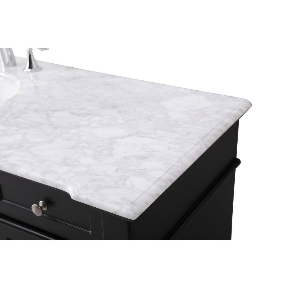 Timeless Home 60 in. W x 21.5 in. D x 35 in. H Single Bathroom Vanity in Black with White Marble TH100060BK