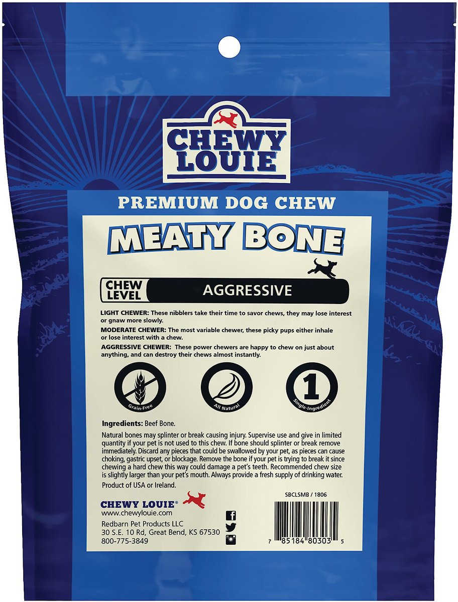 Chewy Louie Meaty Bone Dog Treat， Small