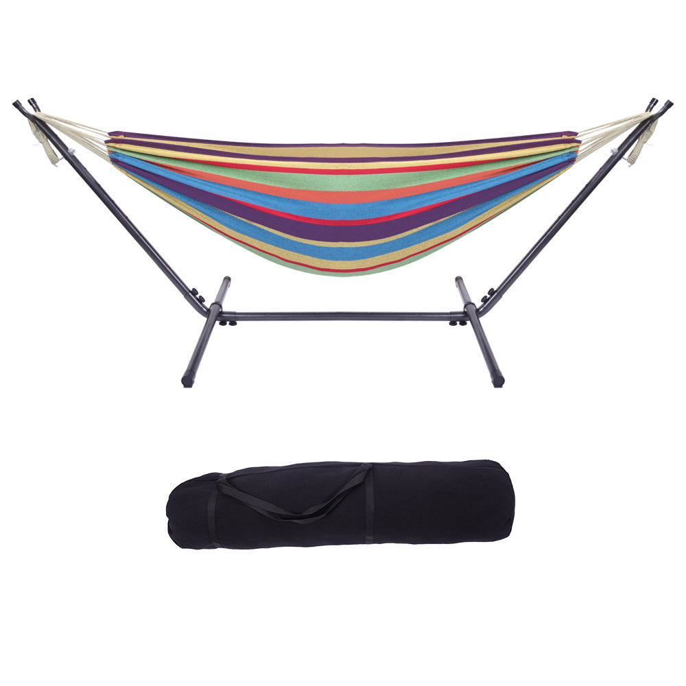 LANTRO JS Hammock & Steel Frame Stand Swing Chair Home/Outdoor Backyard Garden Camp Sleep YJ