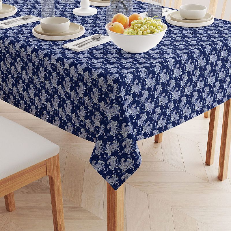 Square Tablecloth， 100% Cotton， 52x52， Floral 186