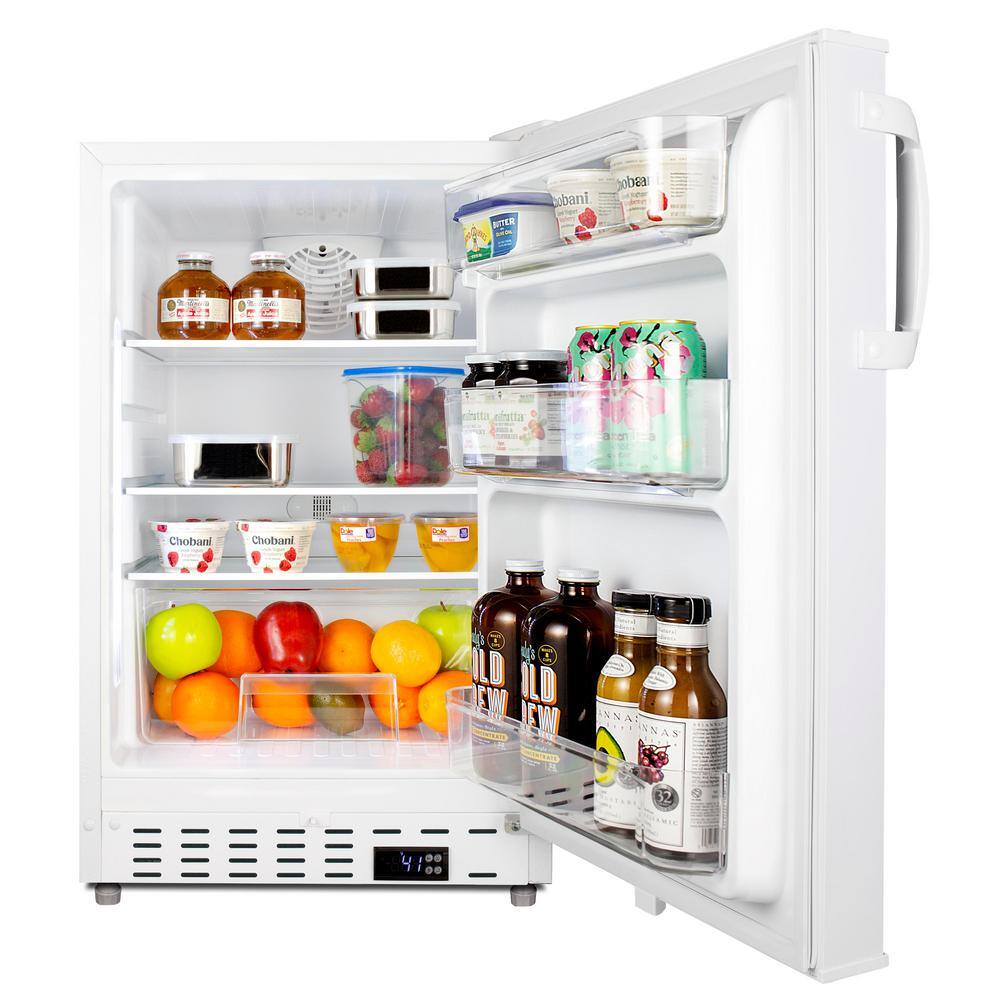 Summit Appliance 20 in. 3.53 cu. ft. Mini Refrigerator without Freezer in White ADA Compliant ALR46W