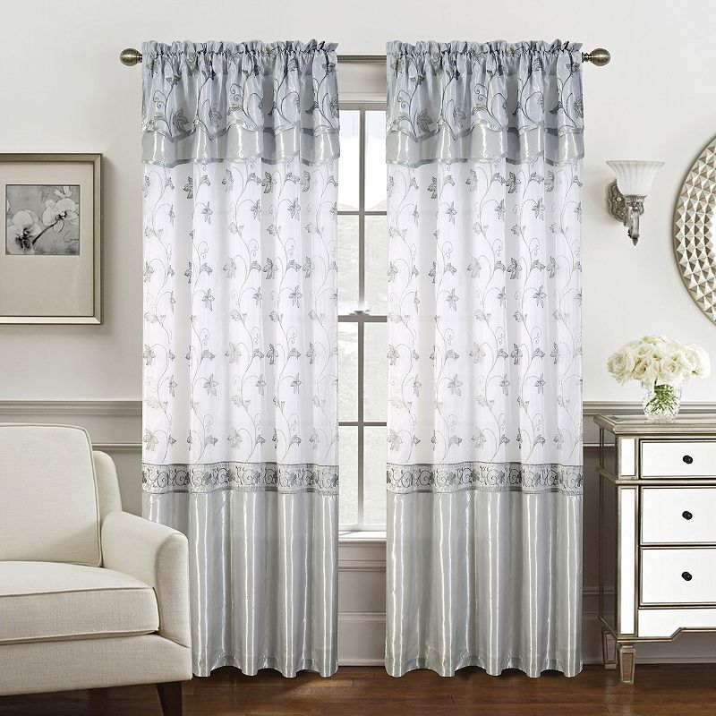 Pia Embroidered Panel With Double Valance