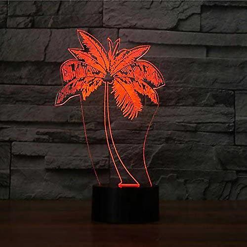 3d Palm Tree Night Light Touch Table Desk Optical Illusion Lamps 7 Color Changing Lights Home Xmas Birthday Gift