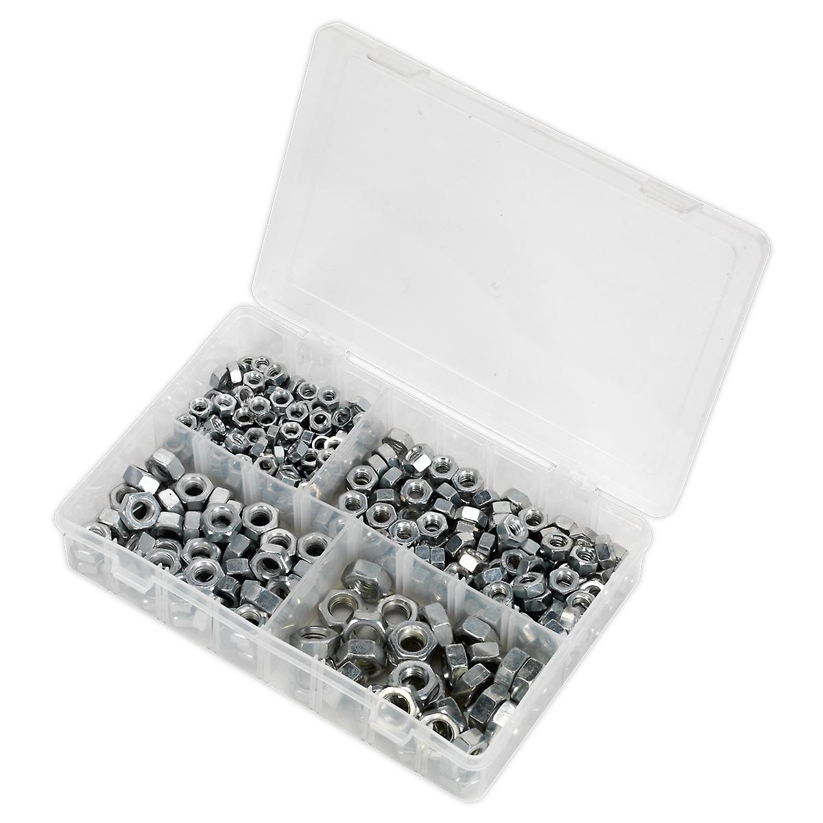 Sealey Ab029Sn Steel Nut Assortment 320Pc 1/4In -1/2In Unf Din 934