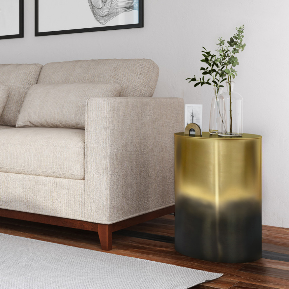 Curtis Metal Cylinder Accent Table   Contemporary   Side Tables And End Tables   by Simpli Home Ltd.  Houzz