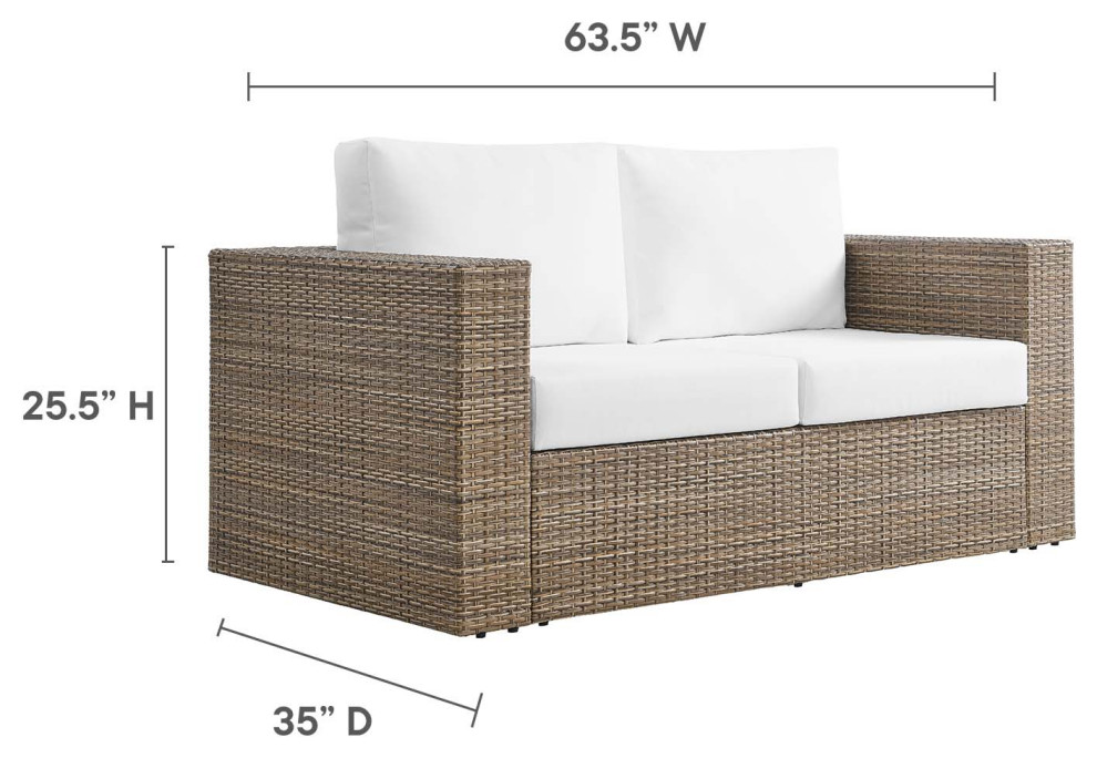 MODWAY Convene Outdoor Patio Outdoor Patio Loveseat   Tropical   Outdoor Loveseats   by First of a Kind USA Inc  Houzz