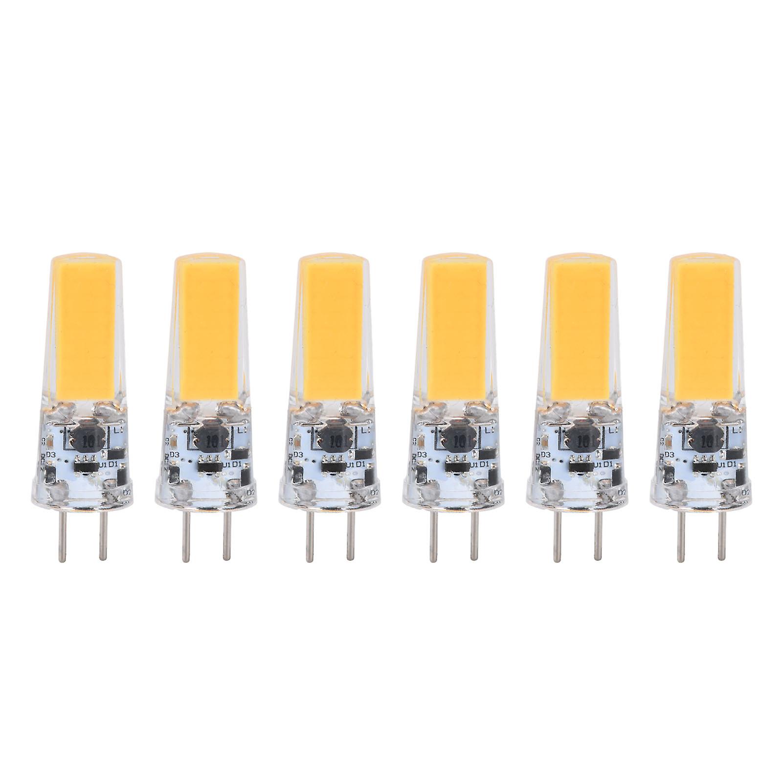 6pcs Gy6.35 Bulb 5w Cob Light Bulb 500lm Silicone Ceiling Lamp Bulb For Living Roomwarm White