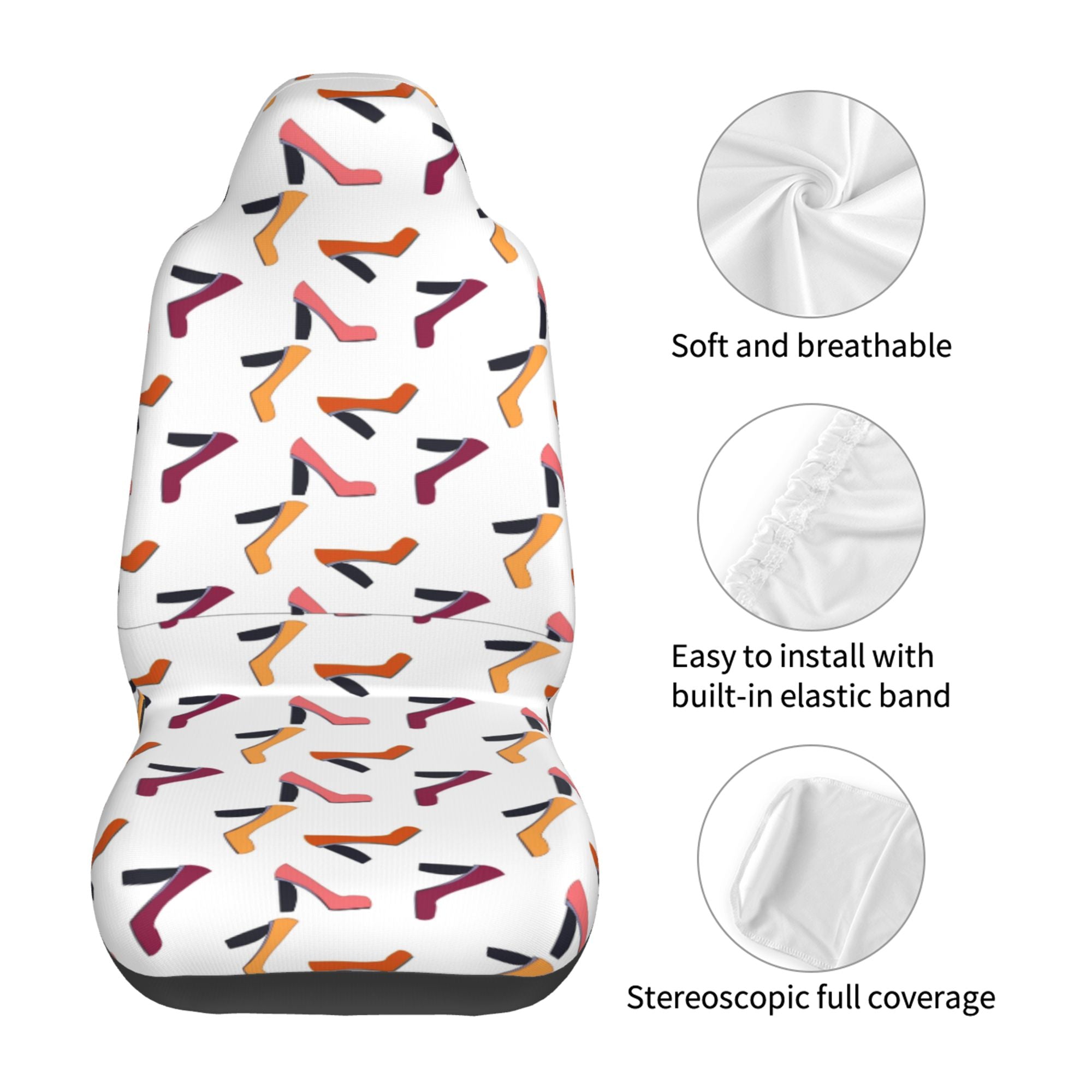 ZICANCN Car Seat Cover Hipster Heels Print Car Front Seat Covers Protectors ， Automotive Seat Covers for Cars Trucks Suv