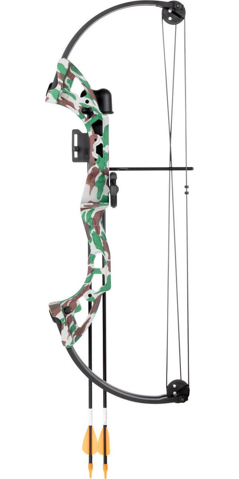 Bear Archery Brave Youth Bow Includes Whisker Biscuit， Arrows， Armguard， and Arrow Quiver Recommended for Ages 8 and Up a  Camo