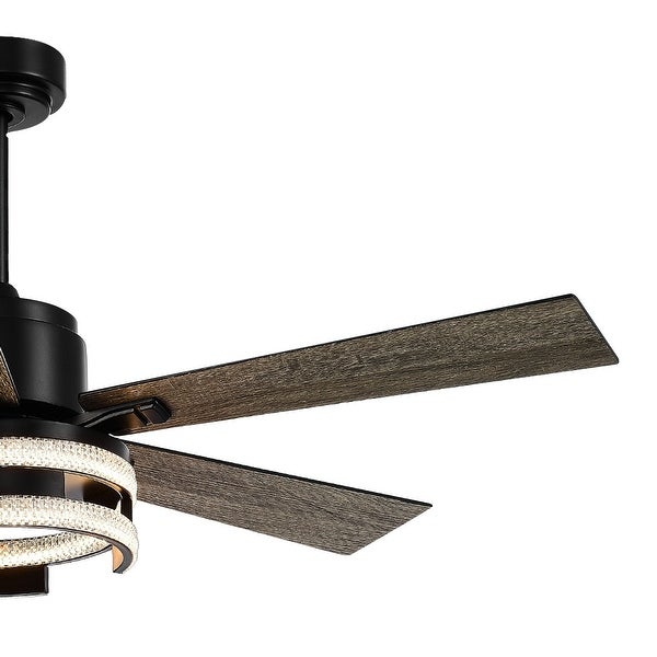 52 In LED Matte Black Ceiling Fan with Light Remote(5-blade) Shopping - The Best Deals on Ceiling Fans | 40798192