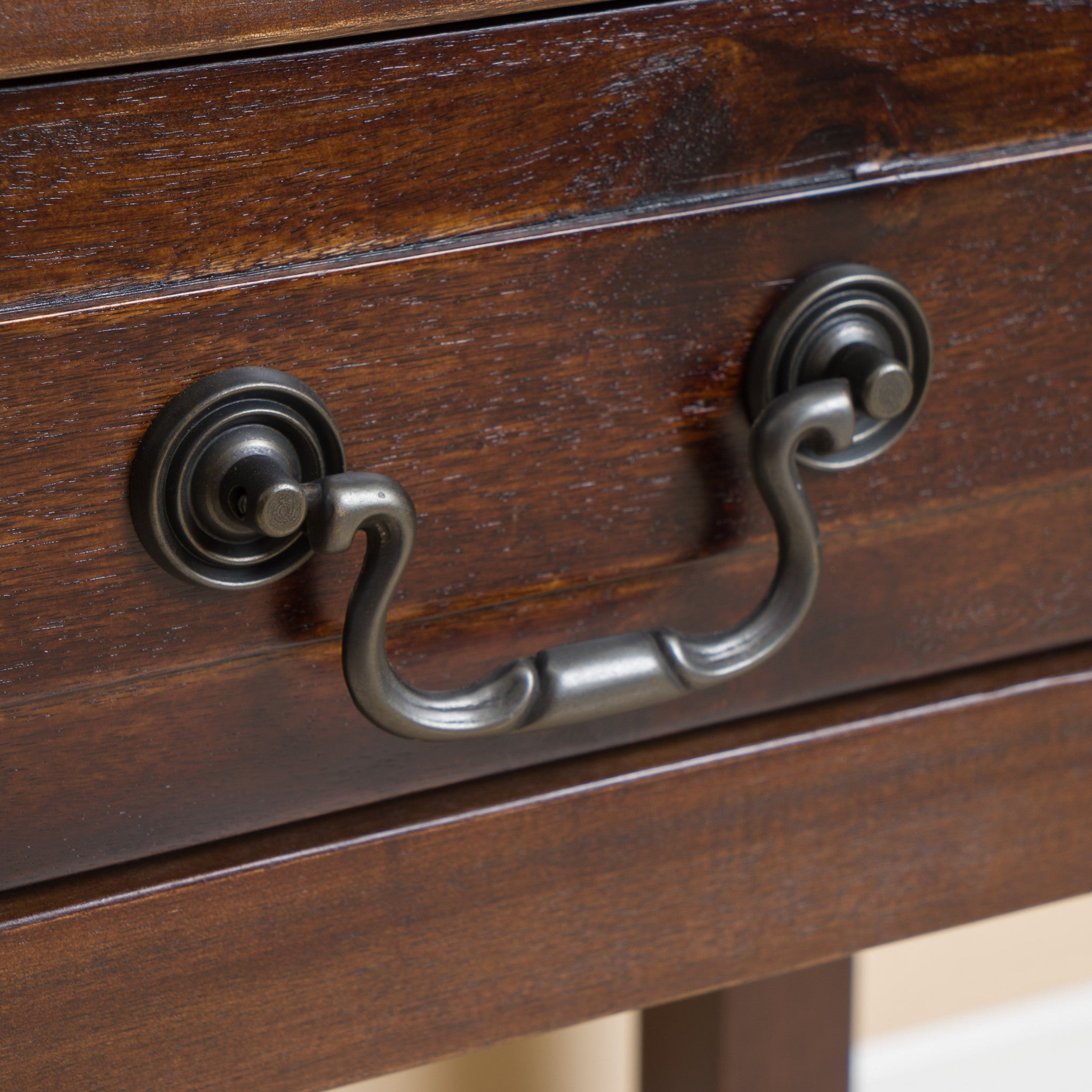 Noah Brown Mahogany Wood Accent Table