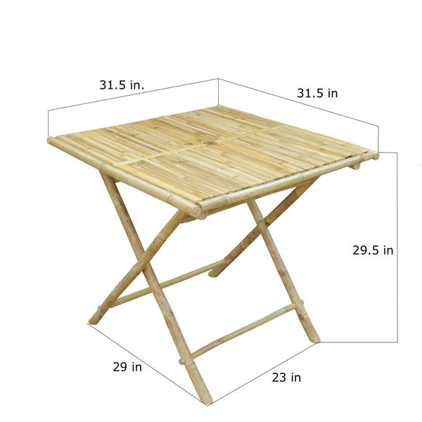 Square Folding Bamboo Table