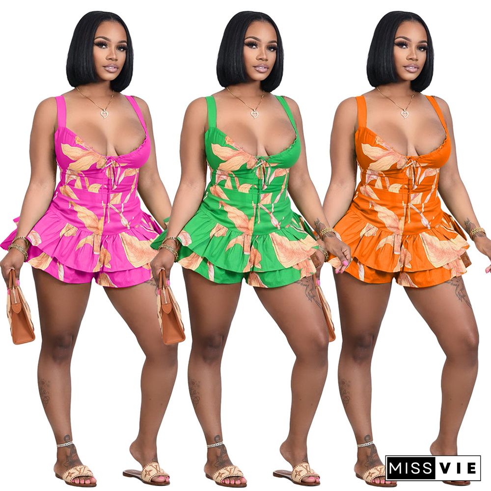 Ruffles Shorts and Crop Top 2 Piece Sets