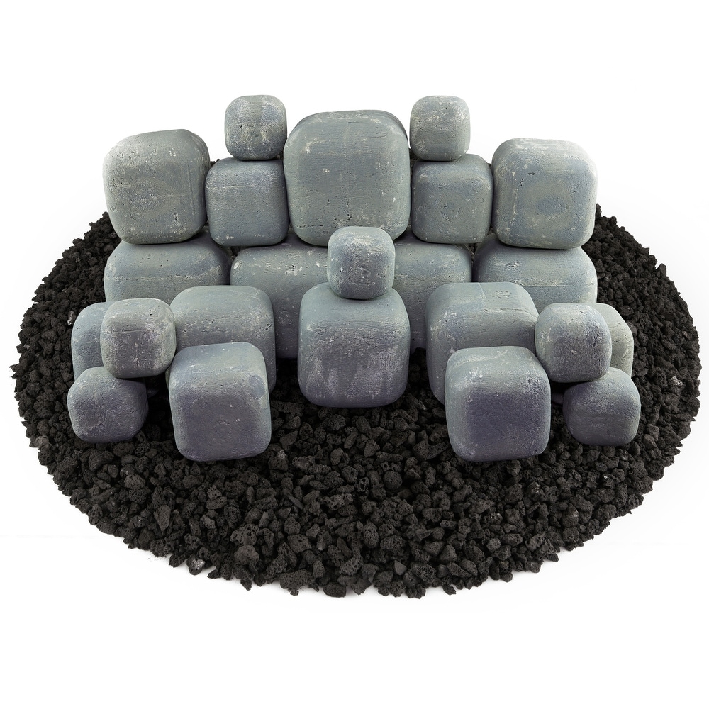 Ceramic Fire Squares  Fire Pit Accessory  Modern Decor for Indoor   Outdoor Fire Pits or Fireplaces