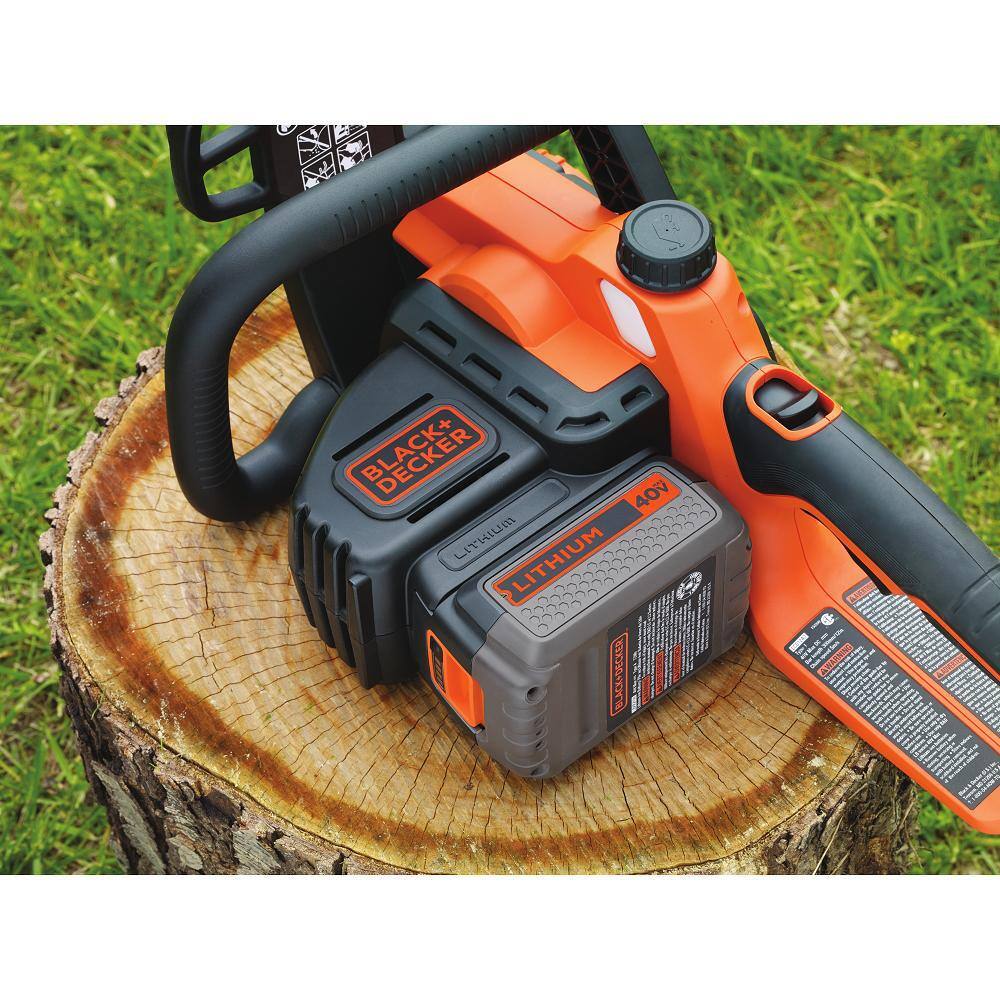 BLACK+DECKER 20V MAX 10in. Battery Powered Chainsaw Kit with (1) 2Ah Battery  Charger LCS1240