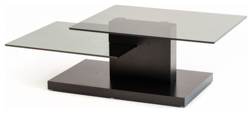 Anders Contemporary Black Oak and Glass Coffee Table   Transitional   Coffee Tables   by V.S.D Furniture  Houzz