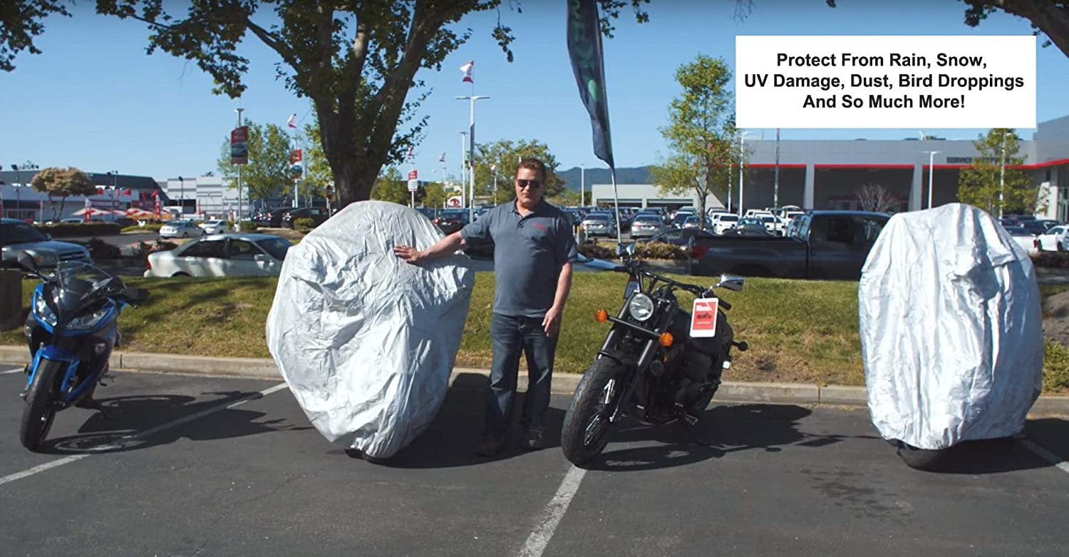 Weatherproof Motorcycle Cover Compatible With 1987 Kawasaki Zl1000-a1 - Outdoor and Indoor - Protect From Rain Water， Snow， Sun - Reinforced Securing Straps - Durable Material - Free Storage Bag