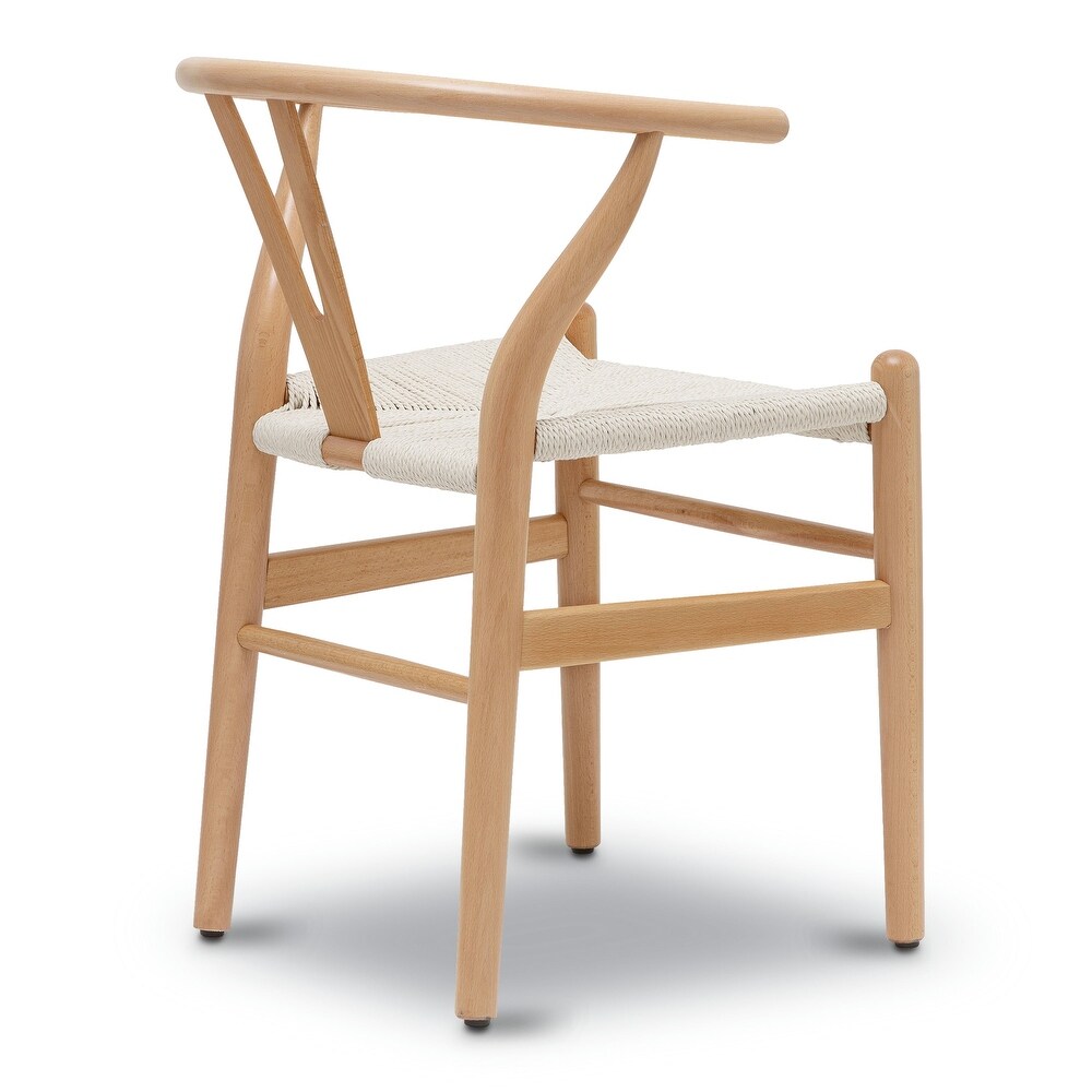 Poly and Bark Weave Chairs   Solid Wood Frame (Set of 2)