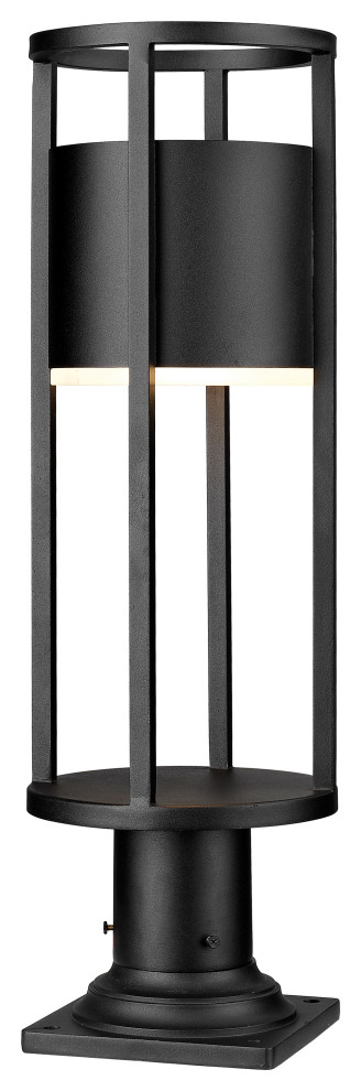 Luca 1 Light Outdoor Pier Mounted Fixture Lighting  Black   Transitional   Deck Lighting   by Ownax  Houzz