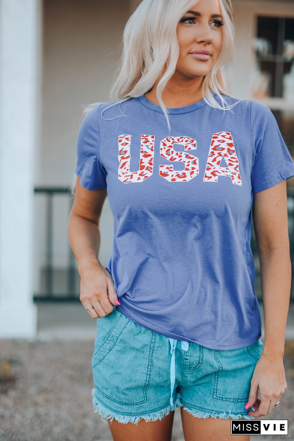 USA Leopard Print T-Shirt