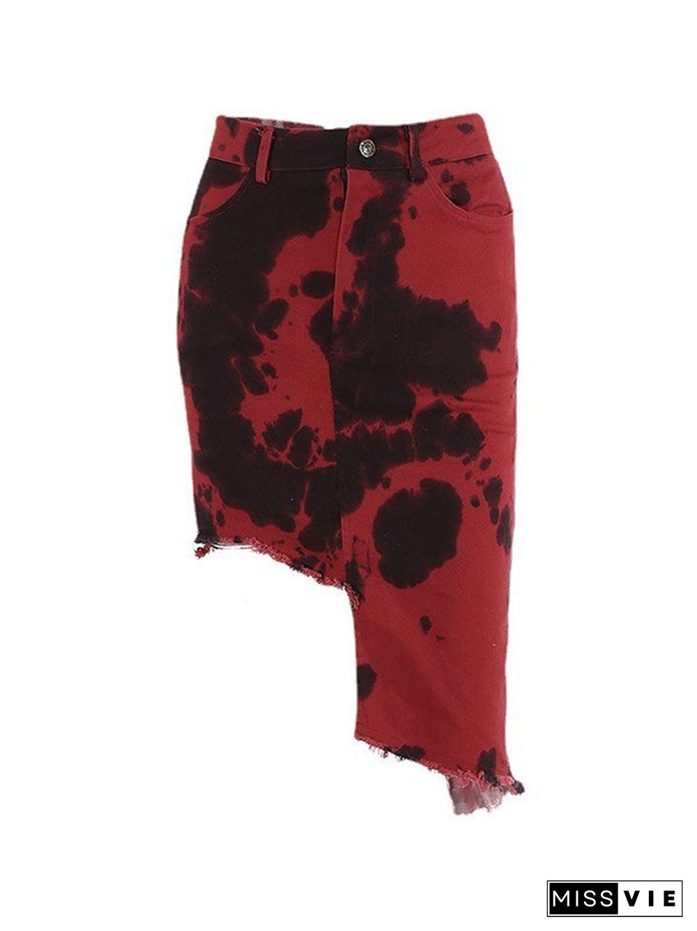 Asymmetric Tie Dye Skirt