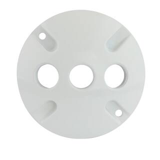 Commercial Electric 12 in. White 3-Holes 4 in. Round Weatherproof Cover WCL330W