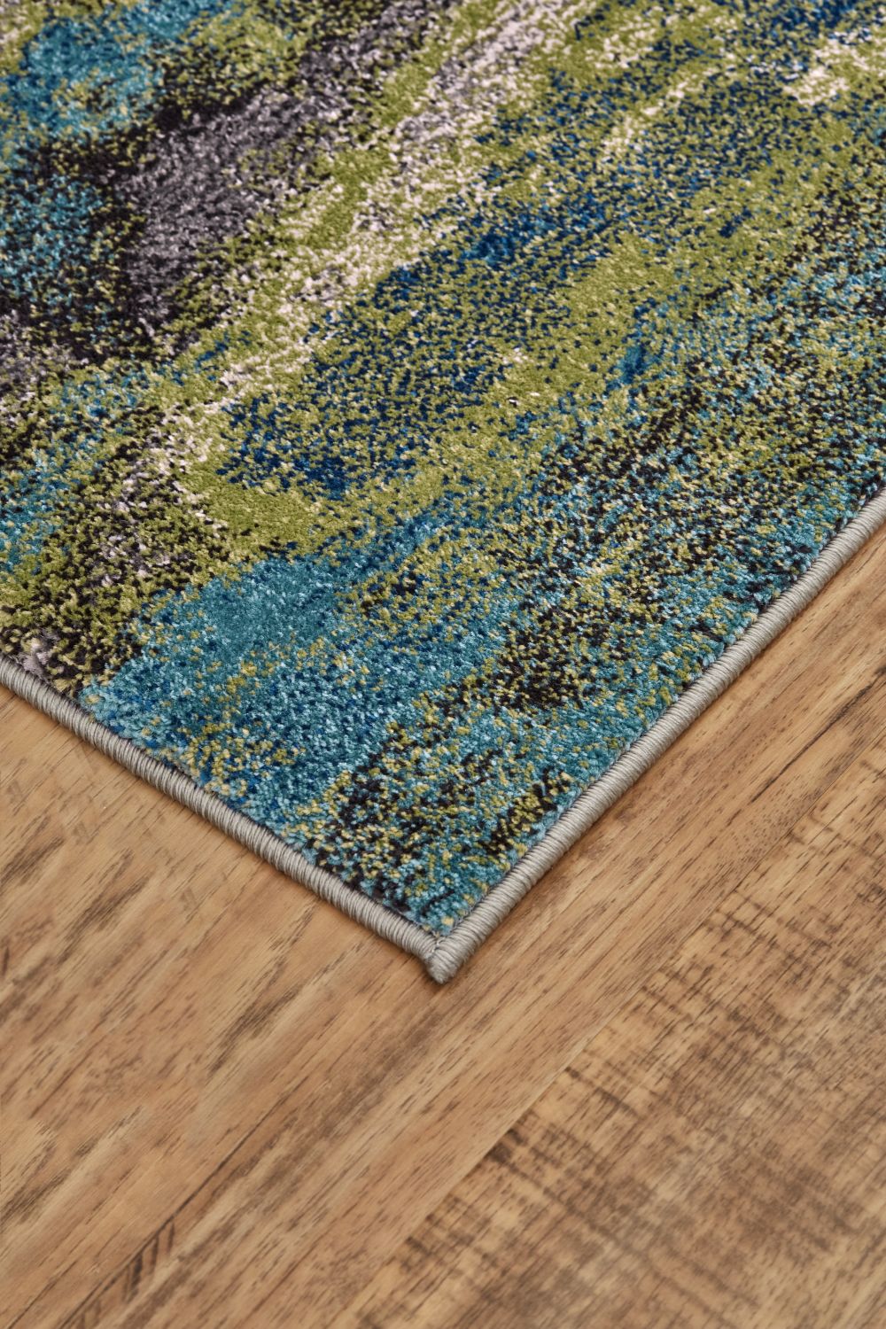 Omari Teal and Teal Rug by BD Fine