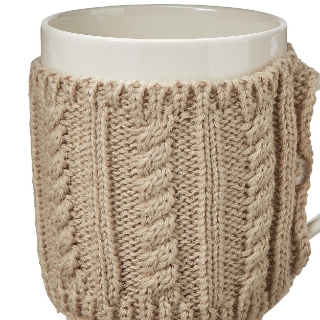 Tagltd Warm Wishes Sweater Mug Taupe 16 Oz