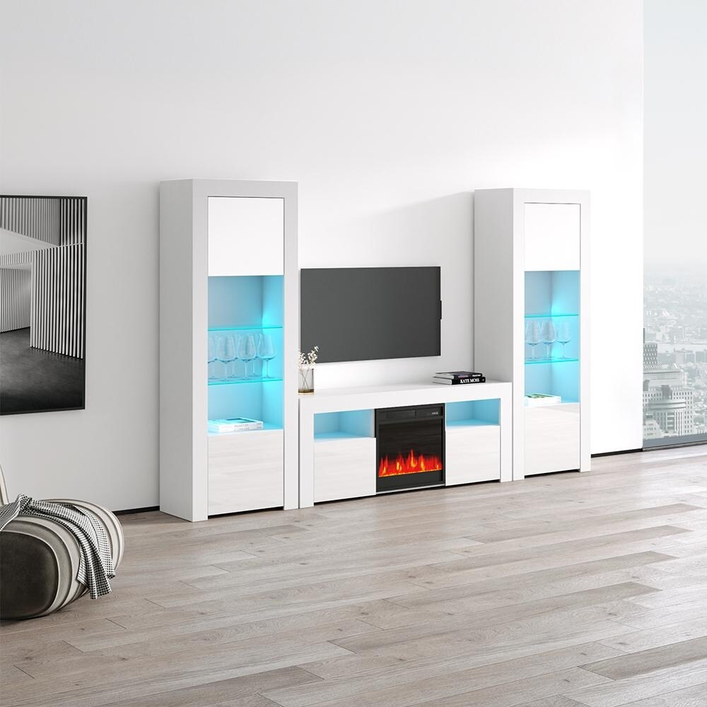 Milano Modern Electric Fireplace / Entertainment Center Wall Unit