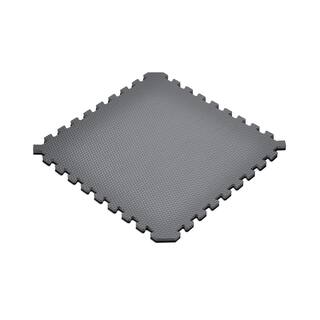 Norsk BlackGray 24 in. x 24 in. x 0.79 in. Foam Interlocking Reversible Floor Mat (4-Pack) 240279