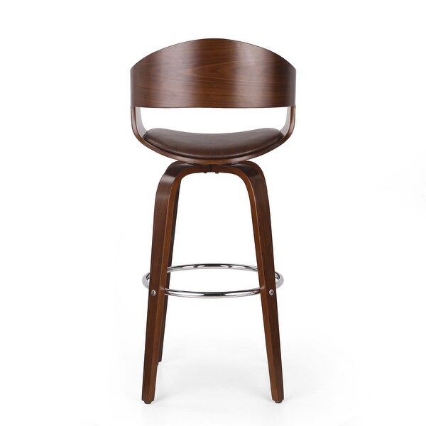 Clyo Indoor Upholstered Swivel Barstool by Christopher Knight Home