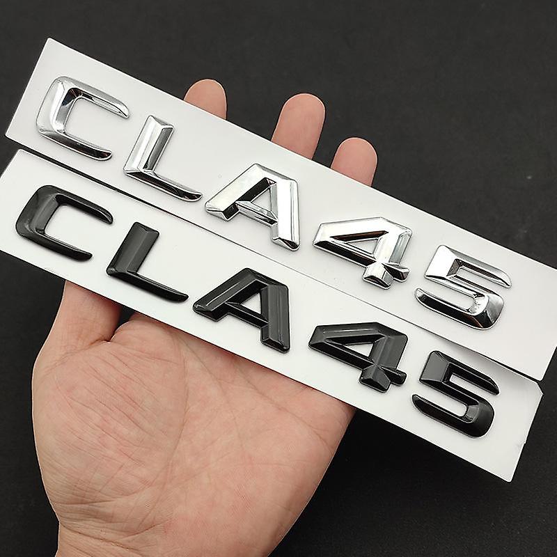 3d Abs Chrome Black Car Rear Trunk Badge Decal Emblem Sticker Cla 45 Logo For Mercedes Cla45 Amg W117 C117 W118 C118 Accessories