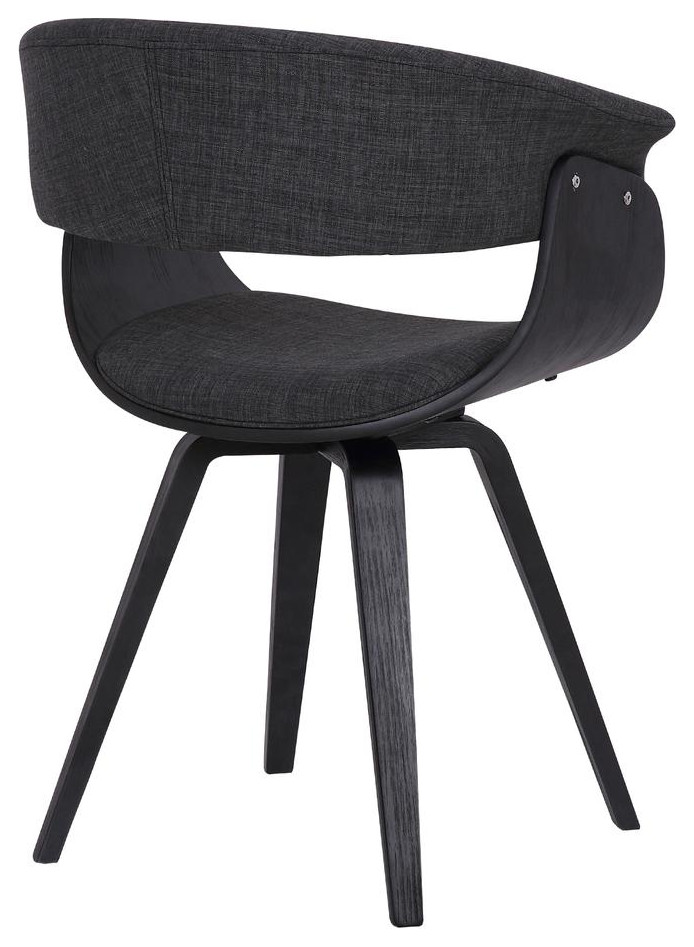 Summer Contemporary Dining Chair in Black Brush Wood Finish and Charcoal Fabric   Midcentury   Dining Chairs   by Furniture East Inc.  Houzz