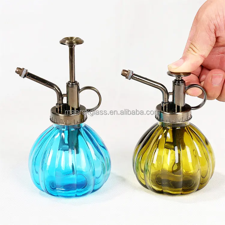 Vintage Style Pump Top Sprayer Water Mister Irrigated Plant Cute Glass Bottle Watering Can Pot with Sprayer