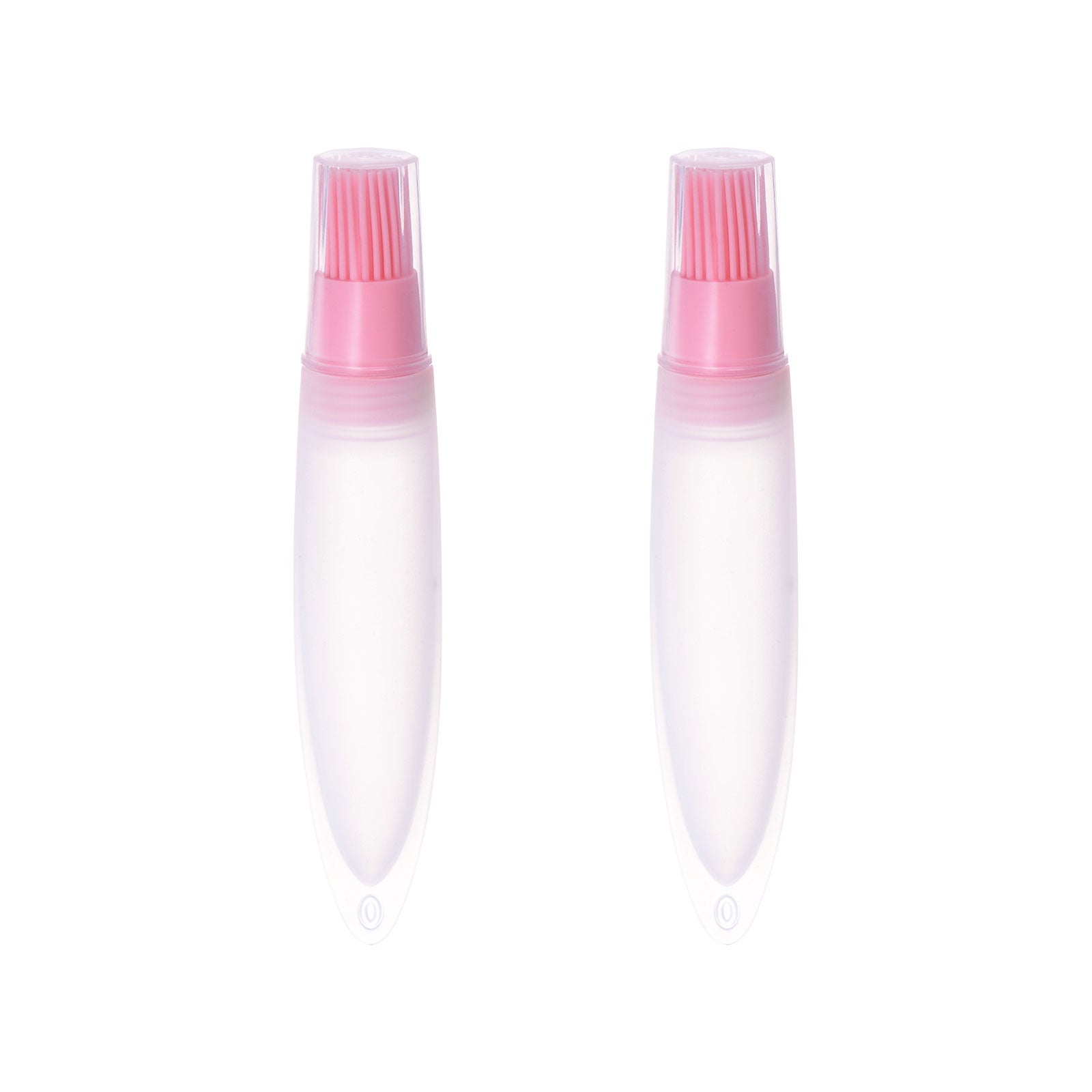 2pcs Silicone Oil Bottle Brush Tip Tail with Cap for BBQ Cooking Baking， Pink