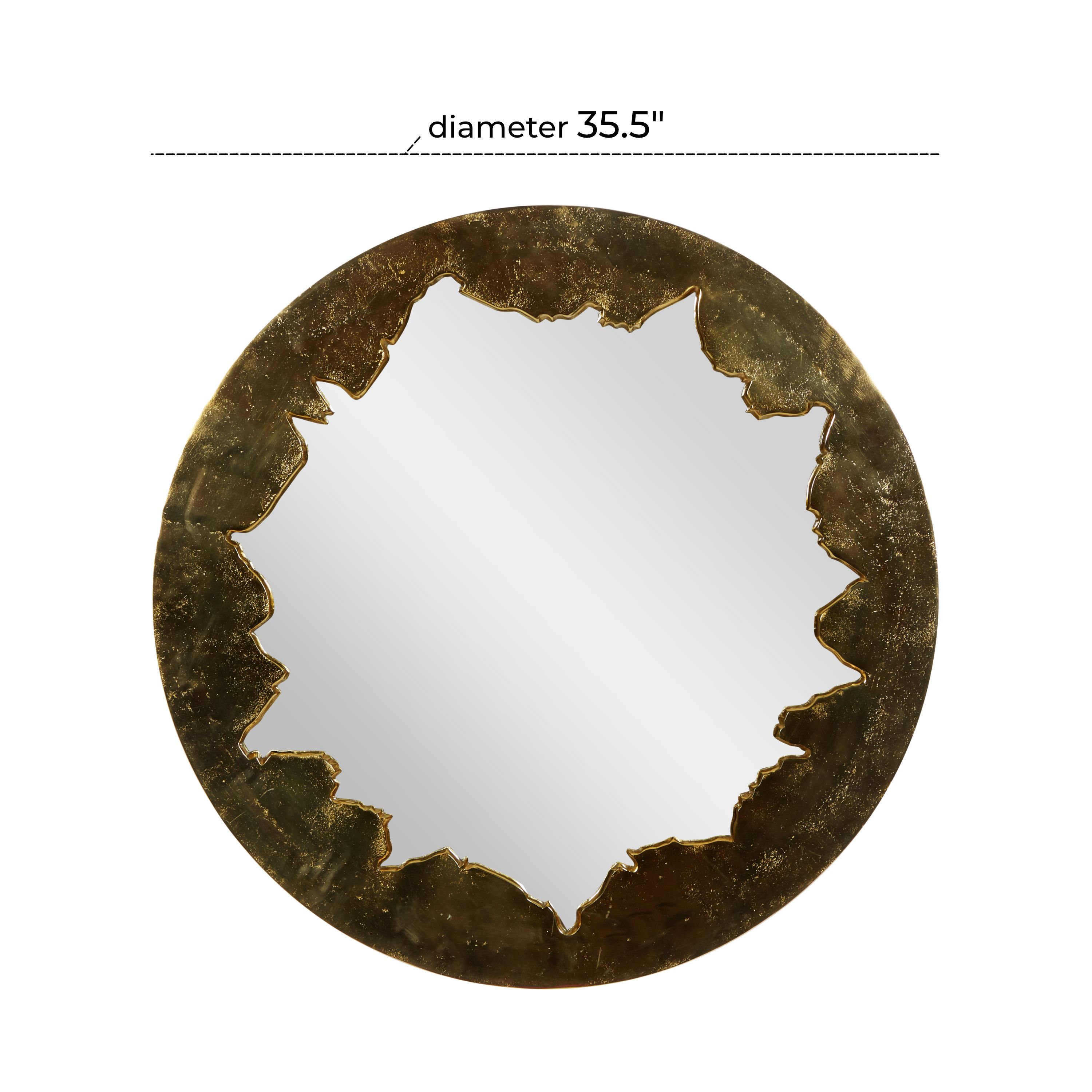 Gold Aluminum Contemporary Wall Mirror